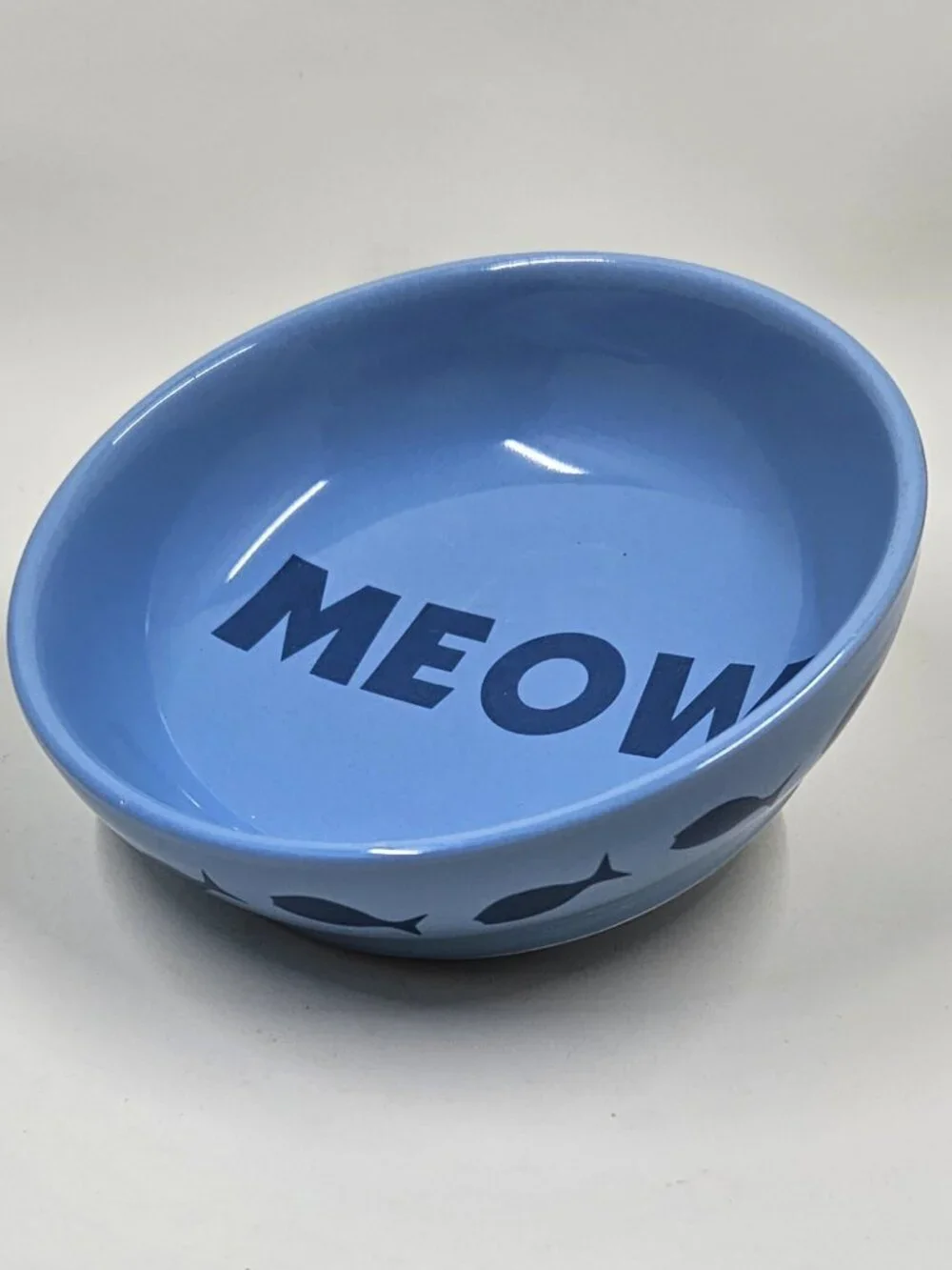 Whisker City Blue Meow Bowl